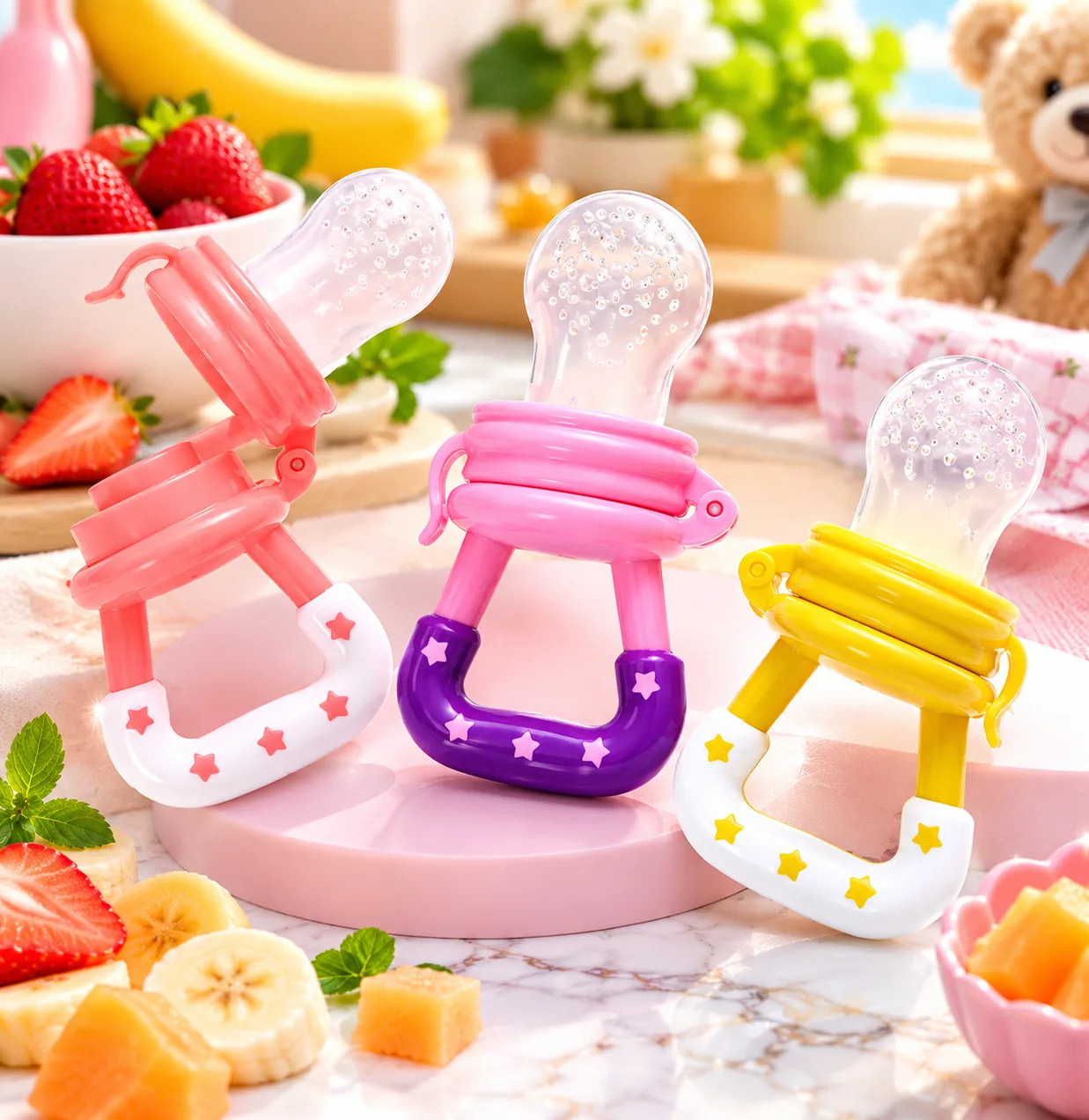 Baby Fruit Feeder Pacifier – Silicone Food Nibbler for Teething Infants