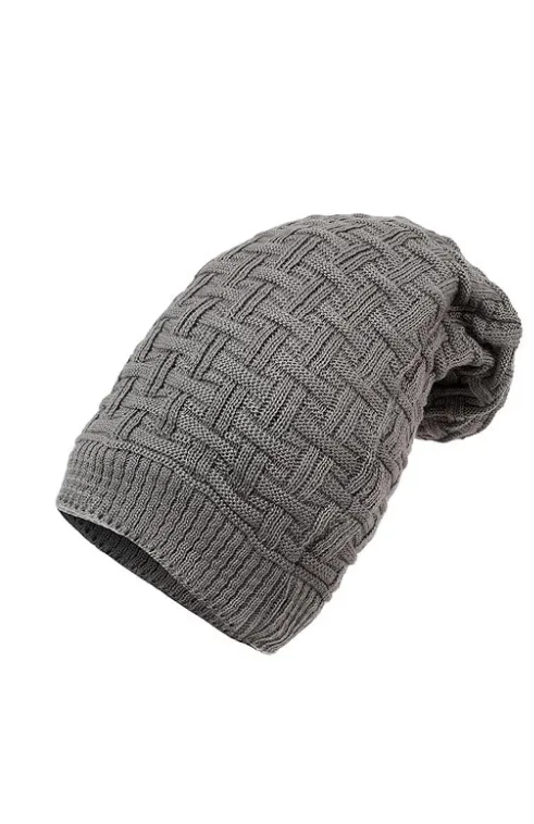 Knitted Winter Beanie Hat for Men and Women – Soft Woolen Warm Cap for Cold Weather (Grey)