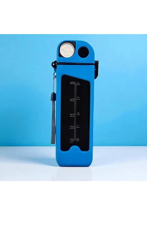 Water Bottle 500ml – Leak Proof Portable Travel Bottle with Measurement Markings and Carry Strap