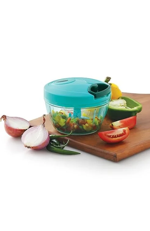 Brilora Manual Vegetable Chopper – Hand Pull Onion Cutter, Garlic Dicer, Fruit & Salad Mixer, Kitchen Tool for Fast, Easy Cooking | BPA-Free Compact Food Chopper for Effortless Cutting & Mixing