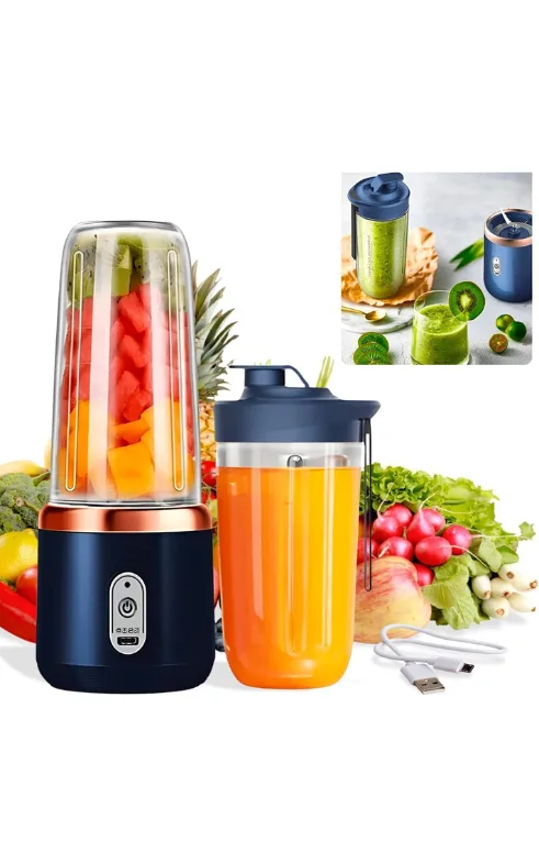 Portable Electric Juicer Blender Bottle – USB Rechargeable Smoothie Maker 380ml