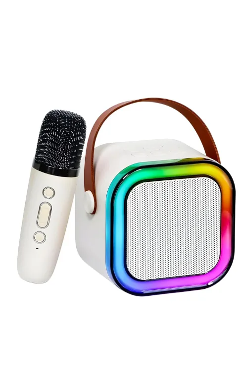 Wireless Karaoke Speaker with Mic – Portable Bluetooth Speaker with RGB Lights