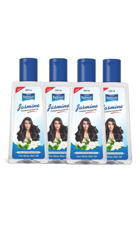Jasmine Non-Sticky Hair Oil with Coconut – 100 ml Pack of 4