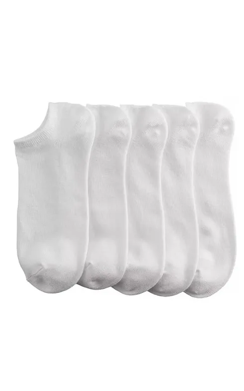 Men’s White Cotton Ankle Socks Pack of 5 – Soft Breathable Daily Wear Socks