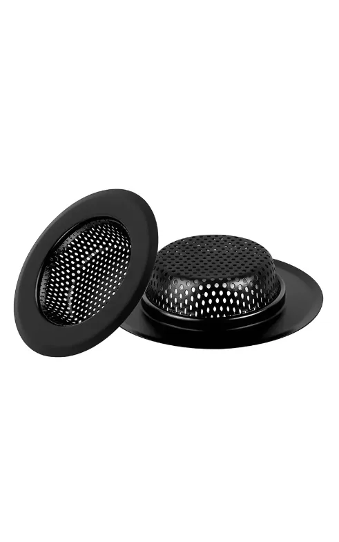 Black Stainless Steel Sink Strainer – Anti-Clog Drain Filter for Kitchen Sink {pack of 2}