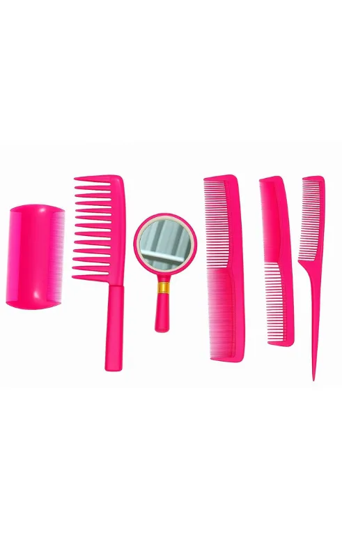 6-Piece Hair Comb and Mirror Set – Lightweight Grooming Kit for Daily Use