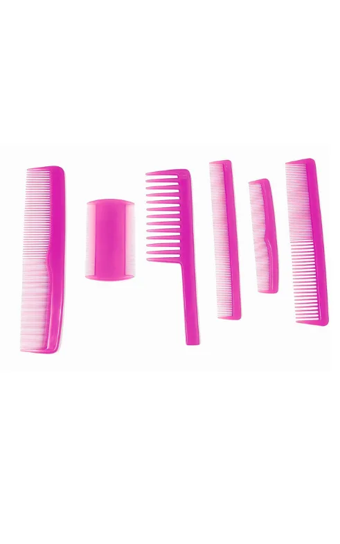6-Piece Hair Comb Set – Lightweight Plastic Combs for Daily Grooming