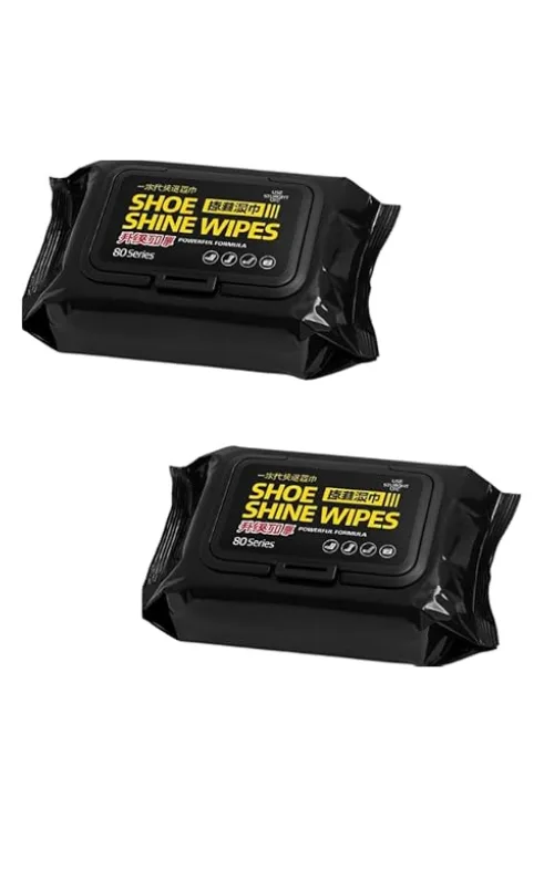 Shoe Shine Wipes – Instant Cleaning and Polishing Wipes (Pack of 2)