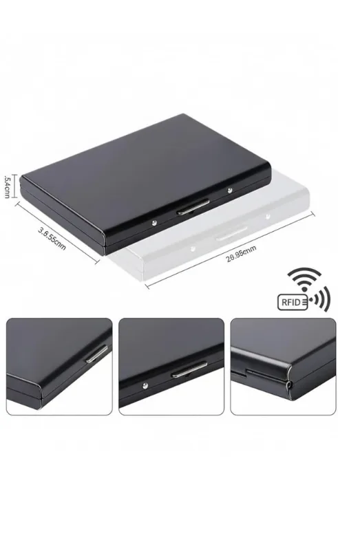 RFID Blocking Metal Card Holder – Slim Stainless Steel Credit Card Case