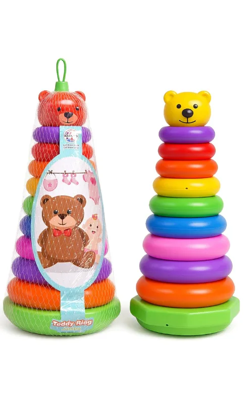 Teddy Ring Stacking Toy – Colourful Educational Stacker for Babies