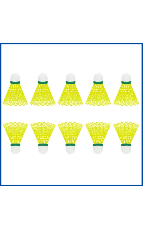 Nylon Badminton Shuttlecocks Pack of 10 – Durable Practice Birdies