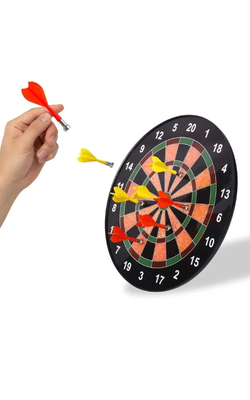 Magnetic Dart Board Game Set for Kids and Adults – Safe Indoor Target Board with 6 Magnetic Darts
