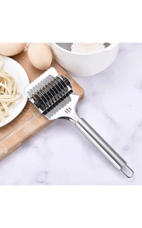 Stainless Steel Multi-Wheel Noodle Cutter – Dough & Pasta Strip Cutting Tool