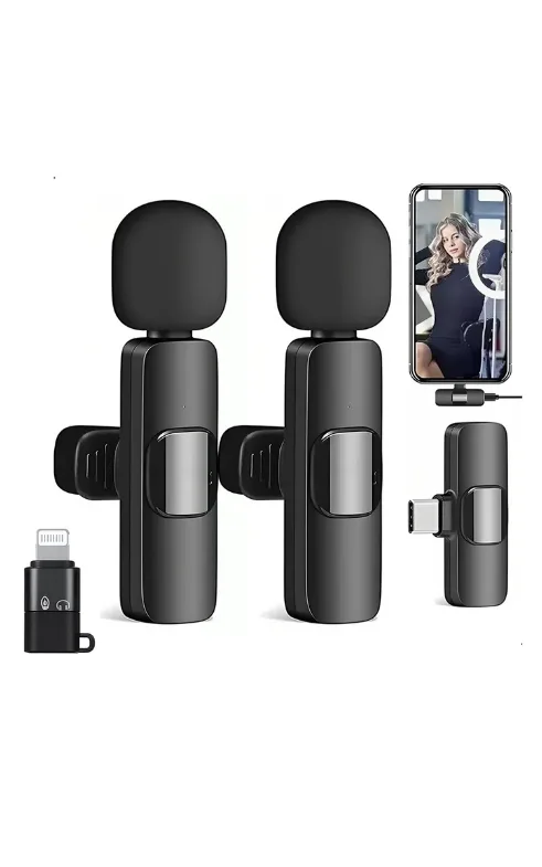 Wireless Lavalier Microphone for Smartphone – Dual Mic Noise Reduction