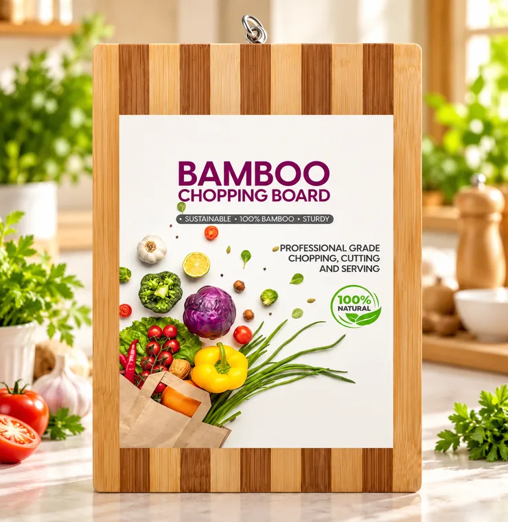 Bamboo Chopping Board – 100% Natural Sustainable Wooden Cutting Board