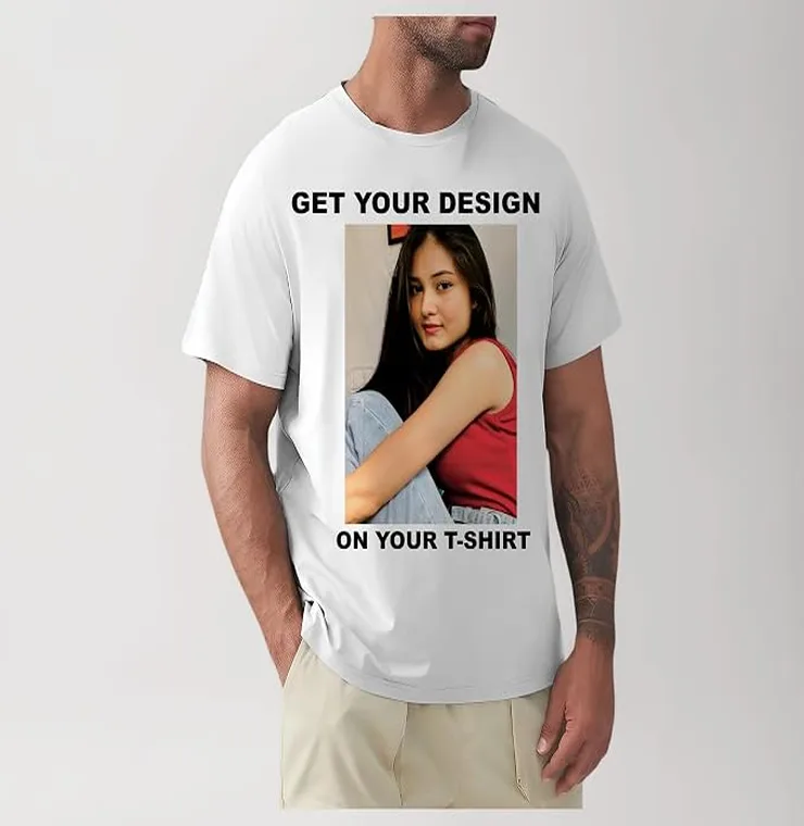 Customized Cotton T-Shirt for Men and Women, Personalised with Your Design, Logo or Text