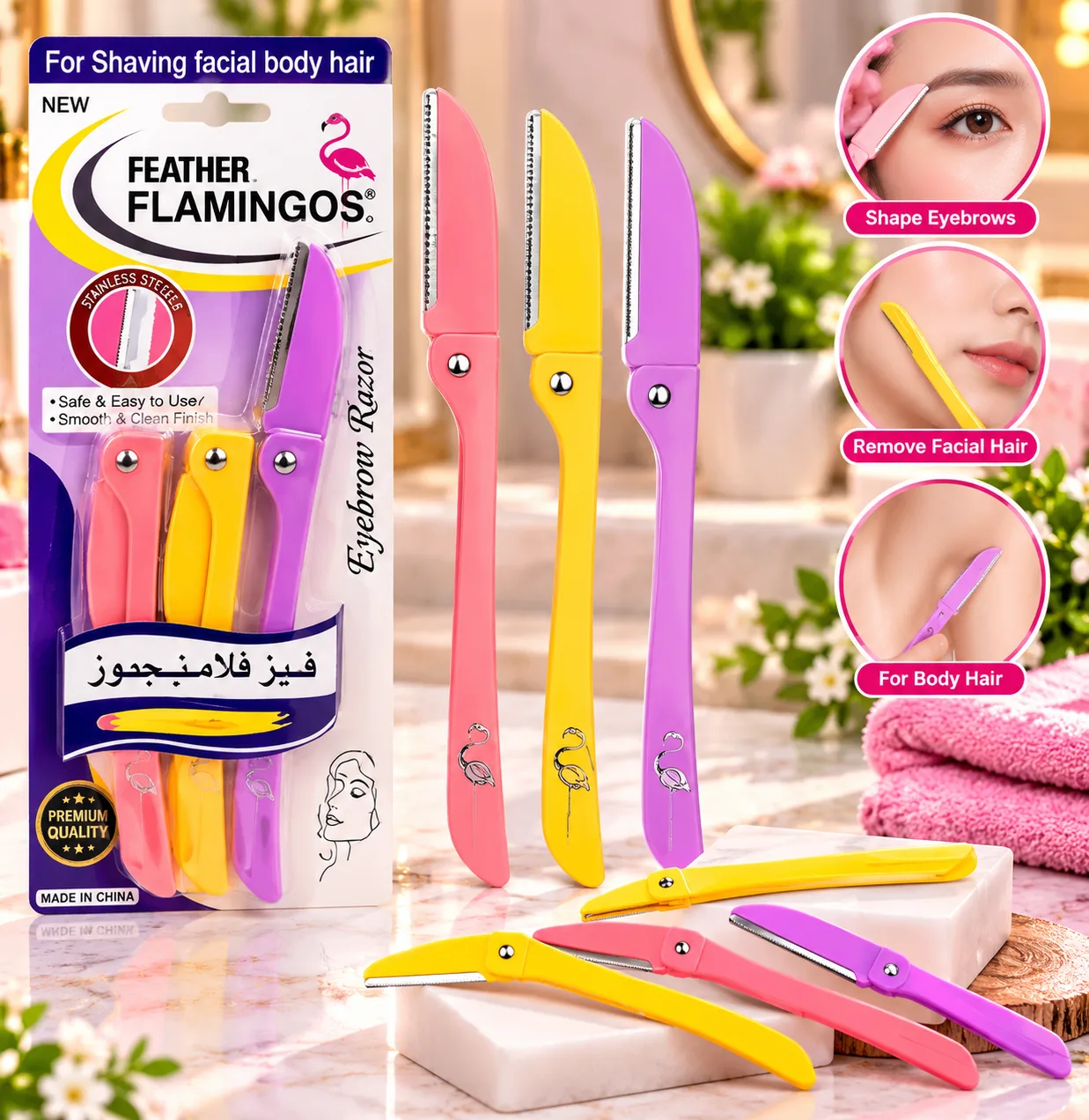 Eyebrow Razor & Face Trimmer | 6 Pack Precision Blades for Women & Men | Facial Hair Removal & Eyebrow Shaping Tool